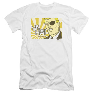 AN OFFCIALLY LICENSED HARVEY BIRDMAN PHIL KEN SEBBEN MEN'S PREMIUM SLIM FIT T-SHIRT WHITE