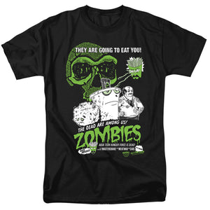 AN OFFCIALLY LICENSED AQUA TEEN HUNGER FORCE ZOMBIES MEN'S REGULAR FIT T-SHIRT BLACK