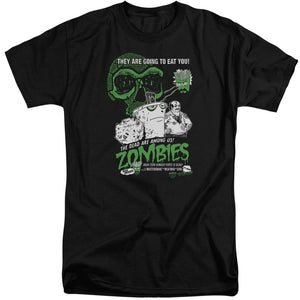 AN OFFCIALLY LICENSED AQUA TEEN HUNGER FORCE ZOMBIES MEN'S TALL FIT T-SHIRT BLACK
