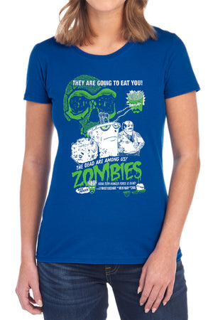 AN OFFCIALLY LICENSED AQUA TEEN HUNGER FORCE ZOMBIES WOMEN'S REGULAR FIT T-SHIRT BLACK