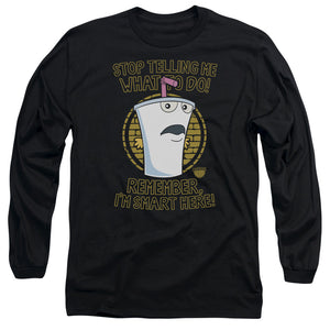 AN OFFCIALLY LICENSED AQUA TEEN HUNGER FORCE STOP MEN'S LONG SLEEVE T-SHIRT BLACK