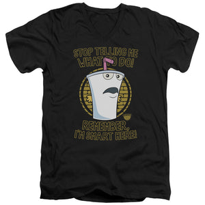 AN OFFCIALLY LICENSED AQUA TEEN HUNGER FORCE STOP MEN'S V-NECK T-SHIRT BLACK