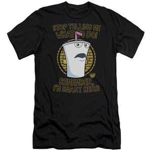 AN OFFCIALLY LICENSED AQUA TEEN HUNGER FORCE STOP MEN'S PREMIUM SLIM FIT T-SHIRT BLACK