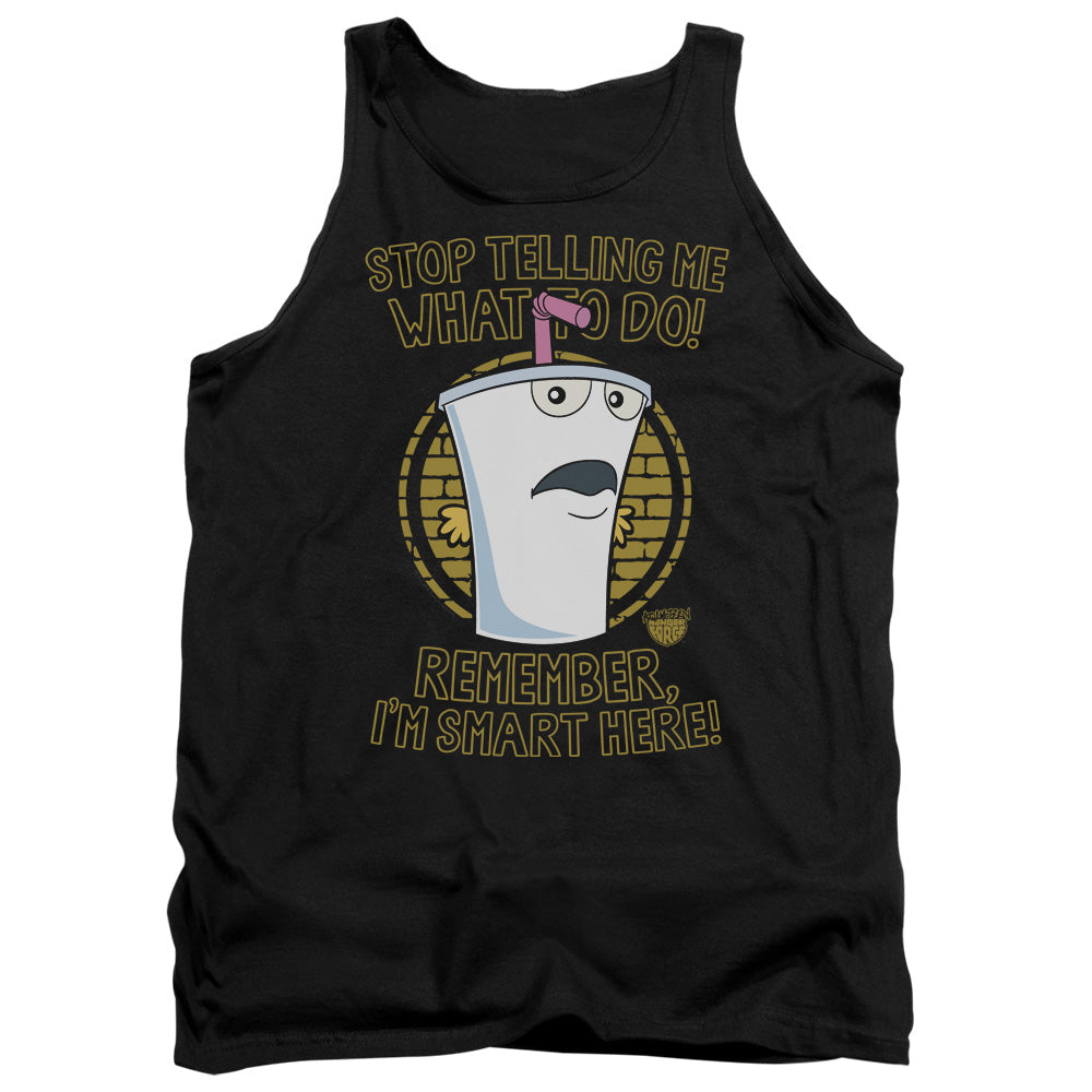 AN OFFCIALLY LICENSED AQUA TEEN HUNGER FORCE STOP ADULT UNISEX TANK TOP BLACK