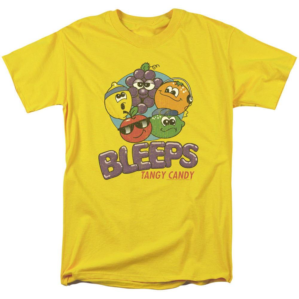 AN OFFCIALLY LICENSED DUBBLE BUBBLE BLEEPS MEN'S REGULAR FIT T-SHIRT YELLOW