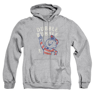 AN OFFCIALLY LICENSED DUBBLE BUBBLE POINTING ADULT UNISEX PULLOVER HOODIE ATHLETIC HEATHER