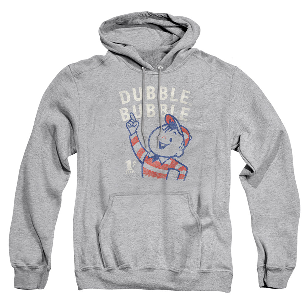 AN OFFCIALLY LICENSED DUBBLE BUBBLE POINTING ADULT UNISEX PULLOVER HOODIE ATHLETIC HEATHER