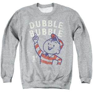 AN OFFCIALLY LICENSED DUBBLE BUBBLE POINTING ADULT UNISEX CREWNECK SWEATSHIRT ATHLETIC HEATHER