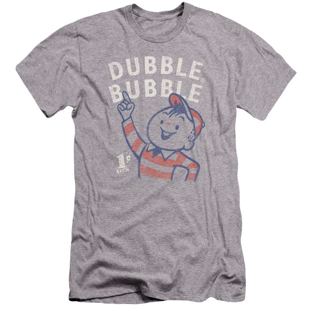 AN OFFCIALLY LICENSED DUBBLE BUBBLE POINTING MEN'S PREMIUM SLIM FIT T-SHIRT ATHLETIC HEATHER