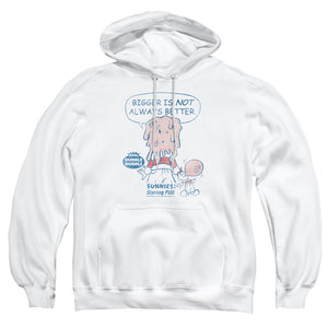 AN OFFCIALLY LICENSED DUBBLE BUBBLE BIGGER ADULT UNISEX PULLOVER HOODIE WHITE