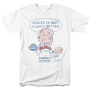 AN OFFCIALLY LICENSED DUBBLE BUBBLE BIGGER MEN'S REGULAR FIT T-SHIRT WHITE