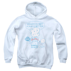 AN OFFCIALLY LICENSED DUBBLE BUBBLE BIGGER YOUTH HOODIE WHITE