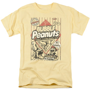 AN OFFCIALLY LICENSED DUBBLE BUBBLE BUBBLE PEANUTS MEN'S REGULAR FIT T-SHIRT BANANA