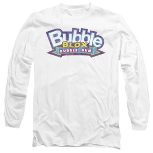AN OFFCIALLY LICENSED DUBBLE BUBBLE BUBBLE BLOX MEN'S LONG SLEEVE T-SHIRT WHITE