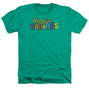 AN OFFCIALLY LICENSED DUBBLE BUBBLE CRAZY BANANAS MEN'S HEATHER T-SHIRT KELLY GREEN