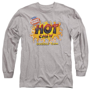 AN OFFCIALLY LICENSED DUBBLE BUBBLE HOT CHEW MEN'S LONG SLEEVE T-SHIRT ATHLETIC HEATHER