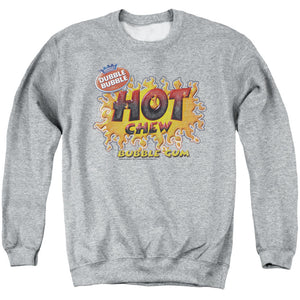 AN OFFCIALLY LICENSED DUBBLE BUBBLE HOT CHEW ADULT UNISEX CREWNECK SWEATSHIRT ATHLETIC HEATHER