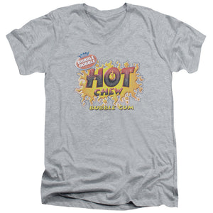 AN OFFCIALLY LICENSED DUBBLE BUBBLE HOT CHEW MEN'S V-NECK T-SHIRT ATHLETIC HEATHER