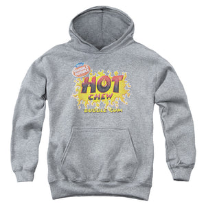 AN OFFCIALLY LICENSED DUBBLE BUBBLE HOT CHEW YOUTH HOODIE ATHLETIC HEATHER