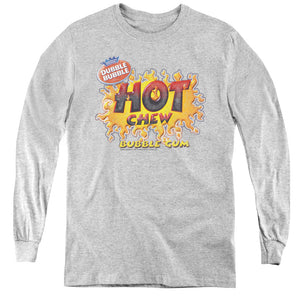 AN OFFCIALLY LICENSED DUBBLE BUBBLE HOT CHEW YOUTH LONG SLEEVE T-SHIRT ATHLETIC HEATHER