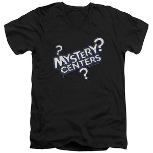 AN OFFCIALLY LICENSED DUBBLE BUBBLE MYSTERY CENTERS MEN'S V-NECK T-SHIRT BLACK