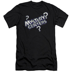 AN OFFCIALLY LICENSED DUBBLE BUBBLE MYSTERY CENTERS MEN'S PREMIUM SLIM FIT T-SHIRT BLACK