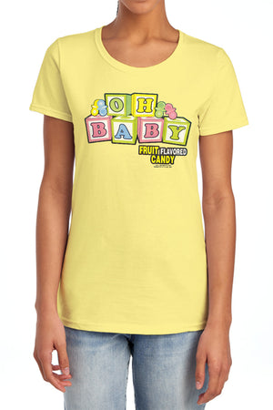AN OFFCIALLY LICENSED DUBBLE BUBBLE OH BABY WOMEN'S REGULAR FIT T-SHIRT BANANA