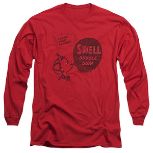AN OFFCIALLY LICENSED DUBBLE BUBBLE SWELL GUM MEN'S LONG SLEEVE T-SHIRT RED