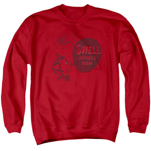 AN OFFCIALLY LICENSED DUBBLE BUBBLE SWELL GUM ADULT UNISEX CREWNECK SWEATSHIRT RED