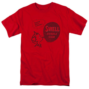 AN OFFCIALLY LICENSED DUBBLE BUBBLE SWELL GUM MEN'S REGULAR FIT T-SHIRT RED