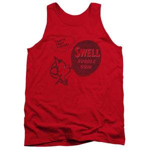 AN OFFCIALLY LICENSED DUBBLE BUBBLE SWELL GUM ADULT UNISEX TANK TOP RED