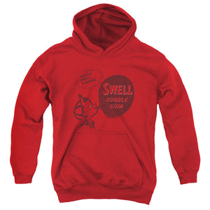 AN OFFCIALLY LICENSED DUBBLE BUBBLE SWELL GUM YOUTH HOODIE RED