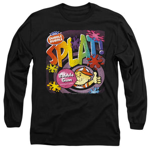 AN OFFCIALLY LICENSED DUBBLE BUBBLE SPLAT GUM MEN'S LONG SLEEVE T-SHIRT BLACK