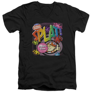 AN OFFCIALLY LICENSED DUBBLE BUBBLE SPLAT GUM MEN'S V-NECK T-SHIRT BLACK