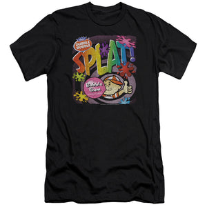 AN OFFCIALLY LICENSED DUBBLE BUBBLE SPLAT GUM MEN'S PREMIUM SLIM FIT T-SHIRT BLACK