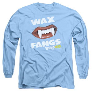 AN OFFCIALLY LICENSED DUBBLE BUBBLE WAX FANGS MEN'S LONG SLEEVE T-SHIRT CAROLINA BLUE