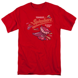 AN OFFCIALLY LICENSED DUBBLE BUBBLE DISTRESS LOGO MEN'S REGULAR FIT T-SHIRT RED