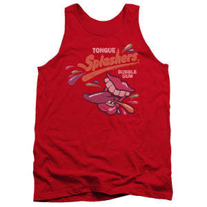 AN OFFCIALLY LICENSED DUBBLE BUBBLE DISTRESS LOGO ADULT UNISEX TANK TOP RED