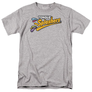 AN OFFCIALLY LICENSED DUBBLE BUBBLE TONGUE SPLASHERS LOGO MEN'S REGULAR FIT T-SHIRT ATHLETIC HEATHER