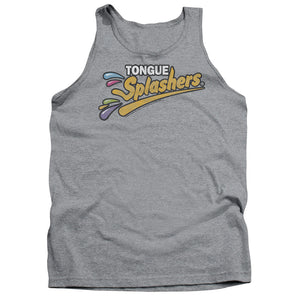 AN OFFCIALLY LICENSED DUBBLE BUBBLE TONGUE SPLASHERS LOGO ADULT UNISEX TANK TOP ATHLETIC HEATHER