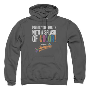 AN OFFCIALLY LICENSED DUBBLE BUBBLE PAINTS YOUR MOUTH ADULT UNISEX PULLOVER HOODIE CHARCOAL