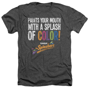AN OFFCIALLY LICENSED DUBBLE BUBBLE PAINTS YOUR MOUTH MEN'S HEATHER T-SHIRT CHARCOAL