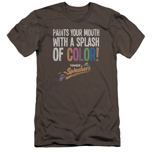 AN OFFCIALLY LICENSED DUBBLE BUBBLE PAINTS YOUR MOUTH MEN'S PREMIUM SLIM FIT T-SHIRT CHARCOAL