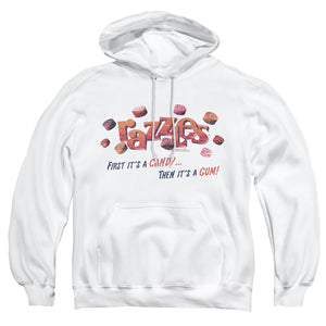 AN OFFCIALLY LICENSED DUBBLE BUBBLE A GUM AND A CANDY ADULT UNISEX PULLOVER HOODIE WHITE