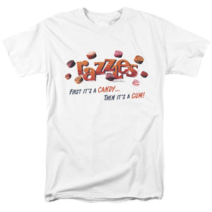 AN OFFCIALLY LICENSED DUBBLE BUBBLE A GUM AND A CANDY MEN'S REGULAR FIT T-SHIRT WHITE