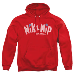 AN OFFCIALLY LICENSED DUBBLE BUBBLE DISTRESSED LOGO ADULT UNISEX PULLOVER HOODIE RED