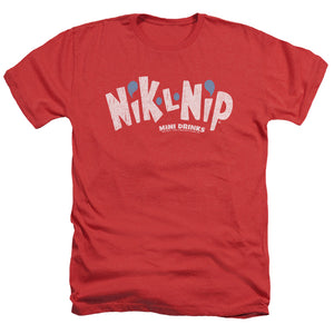 AN OFFCIALLY LICENSED DUBBLE BUBBLE DISTRESSED LOGO MEN'S HEATHER T-SHIRT RED