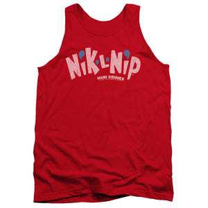 AN OFFCIALLY LICENSED DUBBLE BUBBLE DISTRESSED LOGO ADULT UNISEX TANK TOP RED