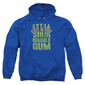 AN OFFCIALLY LICENSED DUBBLE BUBBLE EXTRA SOUR ADULT UNISEX PULLOVER HOODIE ROYAL