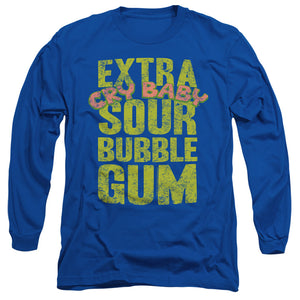 AN OFFCIALLY LICENSED DUBBLE BUBBLE EXTRA SOUR MEN'S LONG SLEEVE T-SHIRT ROYAL